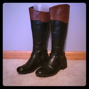 Bi color half zip boots size 10
